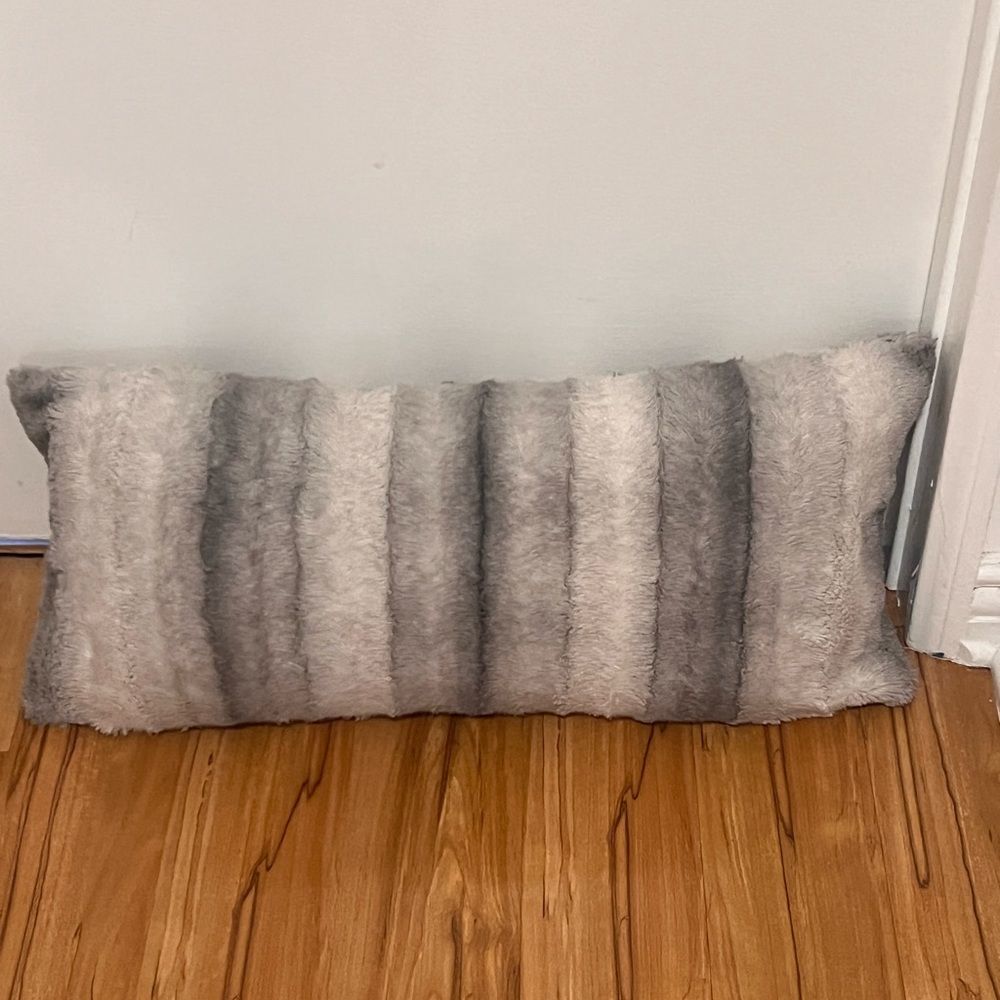 faux fur down filled lumbar pillow